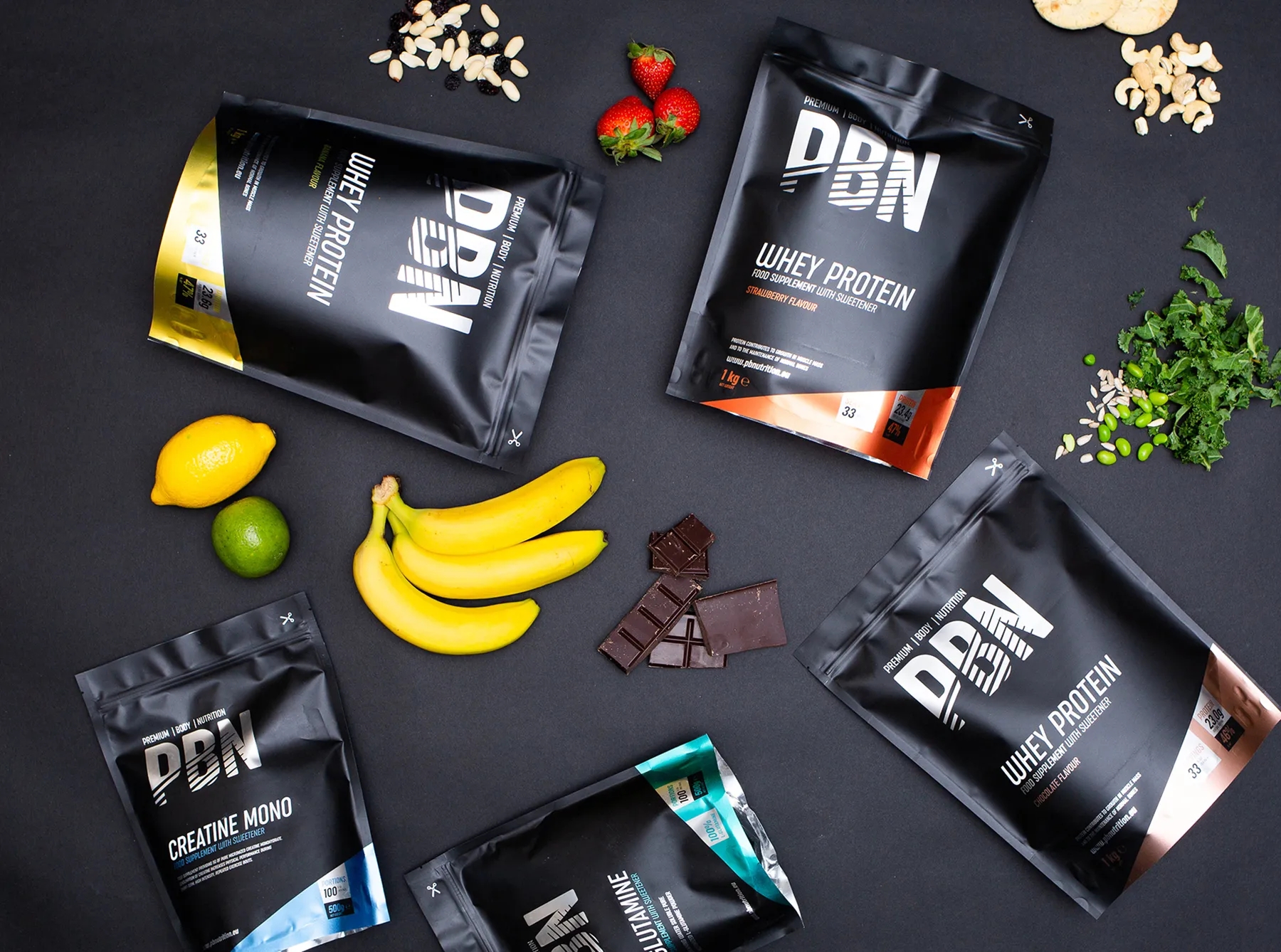 PBN Premium Body Nutrition Whey Protein Products